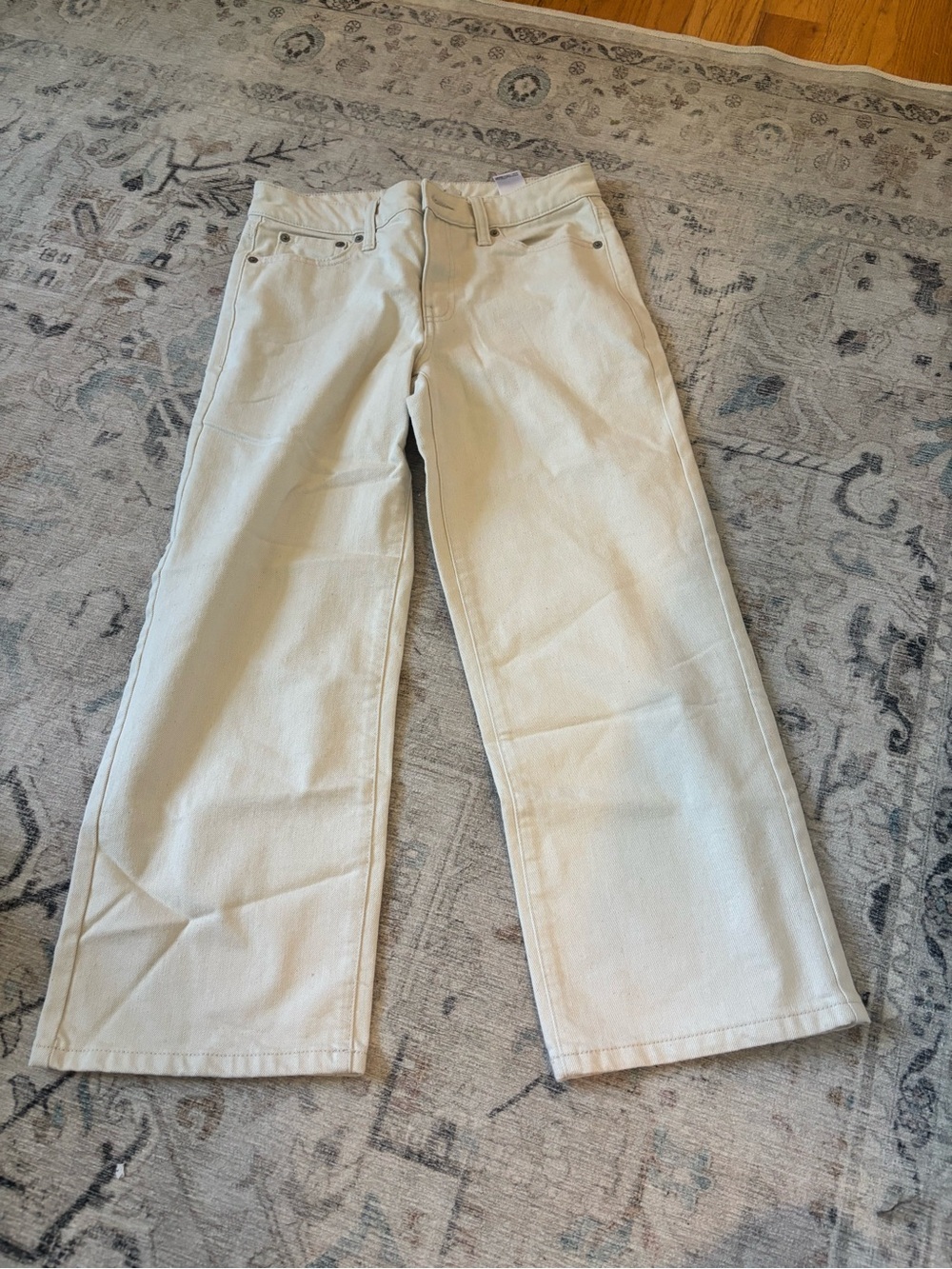 Banana Republic Cream Straight Mid-Rise Jeans